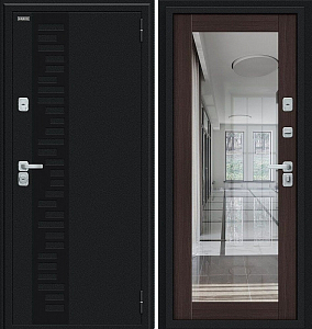 Товар Дверь Браво Thermo Флэш Декор-2 Букле черное/Wenge Veralinga DIS006774