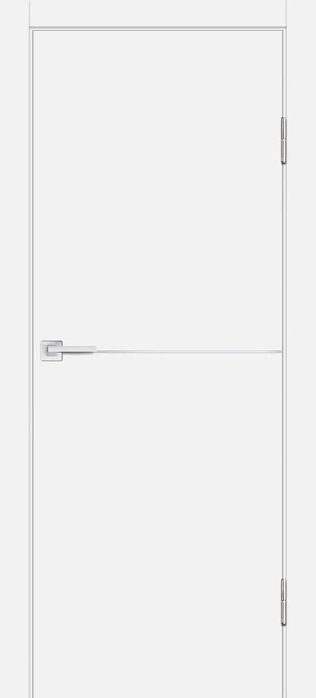 Фото Межкомнатная дверь P-19 AL молдинг Белый матовый
