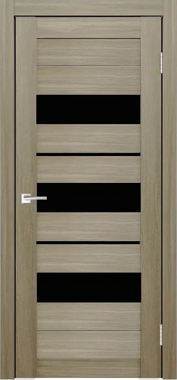 Фото Межкомнатная дверь Легенда X-7 Тон Неаполь Остекление Лакобель черное